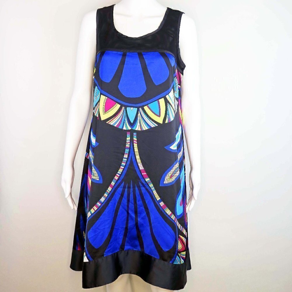 Nicole Miller Shift Dress Stained Glass Sleeveless